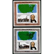 TRENES FERROCARRILES MALDIVES SERIE COMPLETA DE HOJAS BLOQUES NUEVAS MINT